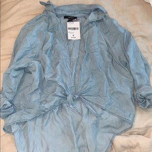 light blue long sleeve tie shirt